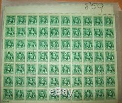 UNITED STATES Sc. # 859//891 Famous Americans Stamp Sheets Wholesale Collection