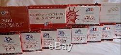 US Mint Silver Proof Sets 12 Lot Coin Collection! 1999 to 2010 GREAT GIFT