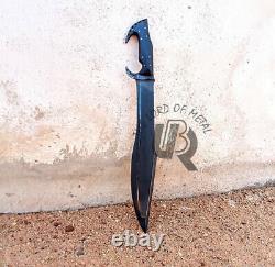 Ubr Custom Handmade High Carbon Steel Hunting Machete Sword With Leather Sheath