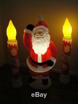 VTG Blow Mold Large 40 Santa Claus Lighted Noel Candles 38 Christmas Decor