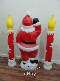 VTG Blow Mold Large 40 Santa Claus Lighted Noel Candles 38 Christmas Decor