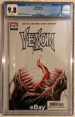 Venom 3 CGC 9.8 Regular and 125 Variant White Pages First KNULL