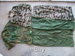 Vietnam US Army ERDL, tiger stripe, combat uniform pants shirt set lot trousers