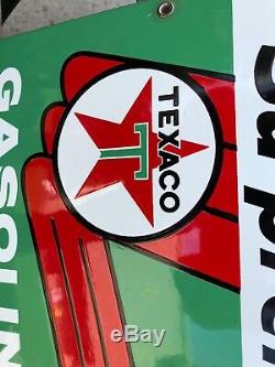 Vintage 1959 Porcelain Texaco Sky Chief Gas Pump Signs Antique Old