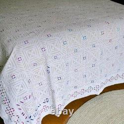 Vintage Applique Kantha Throw Quilt Cut work Wholesale Bedspread Bed cover Decor