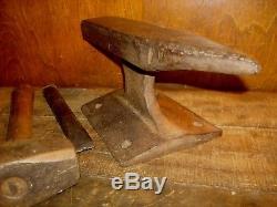 Vintage Blacksmith Anvil, Hammer, Chisel Tool Lot Forging Tools