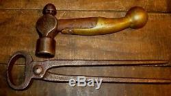 Vintage Blacksmith Hammer & Heller Tong Tool Lot Anvil Forging Tools