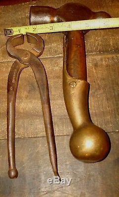 Vintage Blacksmith Hammer & Tong Tool Lot Anvil Forging Tools