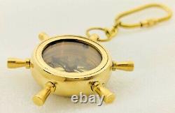 Vintage Brass Ship Wheel Compass Key ring, Whole Sale Key Chain, Gift Keyring