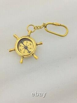 Vintage Brass Ship Wheel Compass Key ring, Whole Sale Key Chain, Gift Keyring