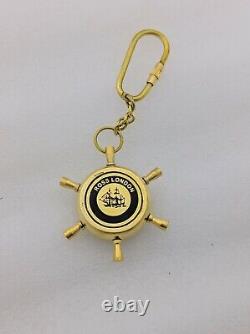 Vintage Brass Ship Wheel Compass Key ring, Whole Sale Key Chain, Gift Keyring