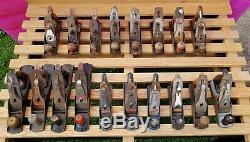 Vintage Hand Wood Planes Stanley Bailey / Defiance / Fulton / Pexto ++ Lot of 18