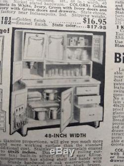 Vintage Hoosier Cabinet Sears 1940 NOTE 3 Piece Kitchen Cabinet Set