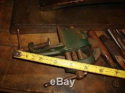 Vintage Jewelers Anvil, Hammer, Vise Tool Work Bench Repousse Punches Blacksmith