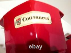 Vintage Le Creuset Cousances Enameled Cast Iron Red Fondue Pot LID Stand Forks