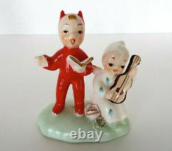 Vintage Napco Saint & Sinner Children Figurines S542A Devils Angels F-690 Japan