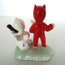 Vintage Napco Saint & Sinner Children Figurines S542A Devils Angels F-690 Japan