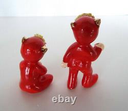 Vintage Napco Saint & Sinner Children Figurines S542A Devils Angels F-690 Japan