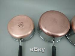 Vintage Revere Ware 8 PC LOT SET 2 Skillets 5 Sauce pans 1 Stock Pot NO LIDS