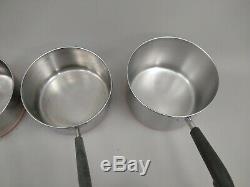 Vintage Revere Ware 8 PC LOT SET 2 Skillets 5 Sauce pans 1 Stock Pot NO LIDS