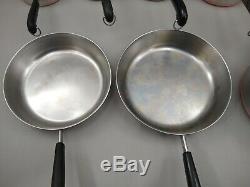 Vintage Revere Ware 8 PC LOT SET 2 Skillets 5 Sauce pans 1 Stock Pot NO LIDS