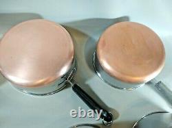 Vintage Revere Ware 8 Piece LOT SET Sauce Pans Skillet PRE 1968 NO LIDS NICE