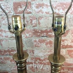 Vintage STIFFEL Table Lamps Gold Brass MCM Hollywood Regency Large Heavy Working