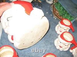 Vintage Santa Claus Punch Bowl Set 6 Head Mugs Cups Ladle Ceramic Set christmas