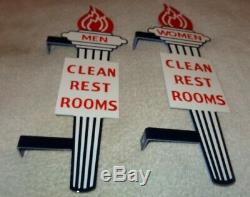 Vintage Standard Gasoline Torch Men & Women Die-cut Restroom 13 Metal Oil Sign