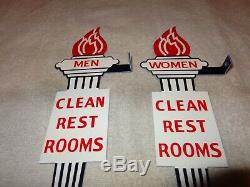 Vintage Standard Gasoline Torch Men & Women Die-cut Restroom 13 Metal Oil Sign