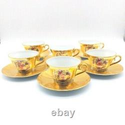 Vintage Tea Set Gold Plated Bareuther Waldsassen Bavaria Germany Demitasse Set