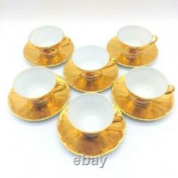 Vintage Tea Set Gold Plated Bareuther Waldsassen Bavaria Germany Demitasse Set