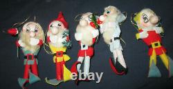 Vintage christmas elves 16 item lot hawaiian knee hugger felt devil elf dwarf