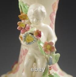 Vtg Capodimonte Italy Cherubs Putti Figural Handles Lamps Lamp Bases Pair