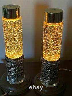 Vtg Heat Tapes Stardust Lites Gold Glitter Lava Lamps 1960s Set Of 2