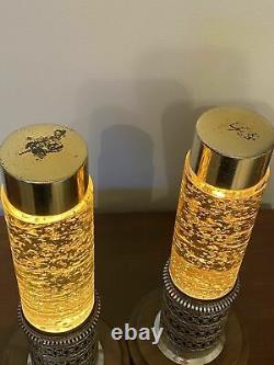 Vtg Heat Tapes Stardust Lites Gold Glitter Lava Lamps 1960s Set Of 2