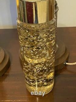 Vtg Heat Tapes Stardust Lites Gold Glitter Lava Lamps 1960s Set Of 2