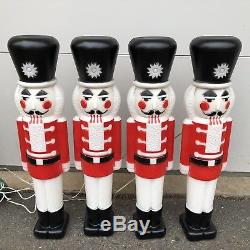 Vtg Set 4 Union Products Nutcracker Soldiers 30 Christmas Lighted Blow Mold