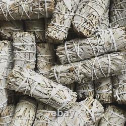 WHOLESALE 100 California White Sage Smudge Sticks/Wands 4-5 Long USDA Organic