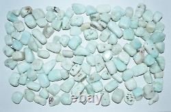 WHOLESALE Aragonite Light Blue Tumbled Stones from Congo 1.5 kg parcel # 5152