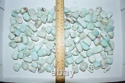 WHOLESALE Aragonite Light Blue Tumbled Stones from Congo 1.5 kg parcel # 5152