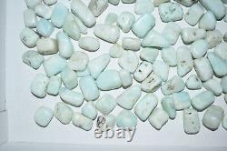 WHOLESALE Aragonite Light Blue Tumbled Stones from Congo 1.5 kg parcel # 5152