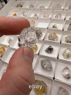 WHOLESALE FLAT of 53 Genuine NY Herkimer Diamonds Treasure Mtn. MINE DIRECT