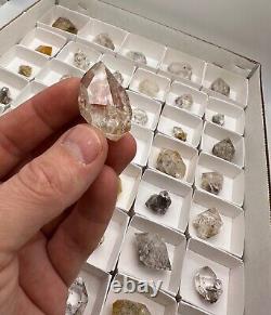 WHOLESALE FLAT of 53 Genuine NY Herkimer Diamonds Treasure Mtn. MINE DIRECT