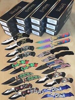 (WHOLESALE LOT x 40) ElitEdge Mixed Variation Spring Assisted Pocket Knife