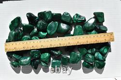 WHOLESALE Malachite Tumbled Polished Stones from Congo 2 kg Parcel # 5317