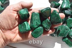 WHOLESALE Malachite Tumbled Polished Stones from Congo 2 kg Parcel # 5317