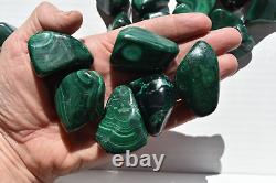 WHOLESALE Malachite Tumbled Polished Stones from Congo 2 kg Parcel # 5317