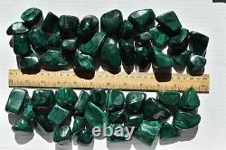 WHOLESALE Malachite Tumbled Polished Stones from Congo 2 kg Parcel # 5317