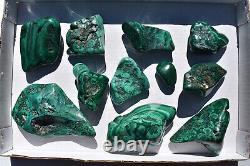 WHOLESALE Poilshed Malachite from Congo 11 pieces 3 kg # 5267